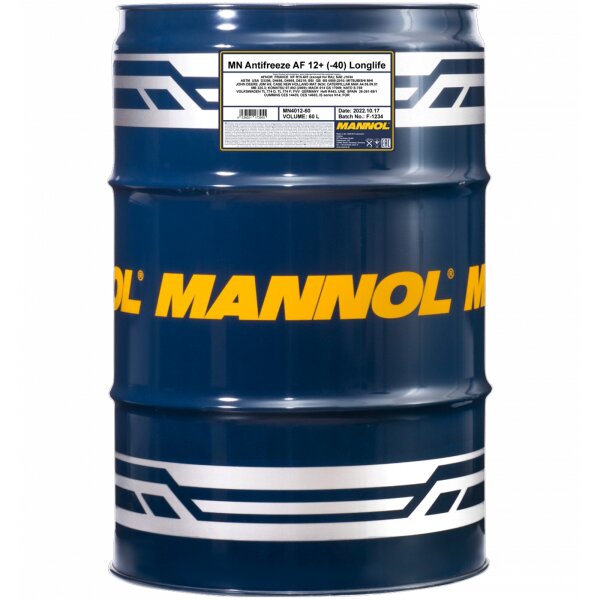 MANNOL Longlife Kühlerfrostschutz AF12+, 60 Liter