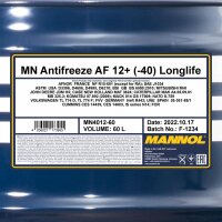 MANNOL Longlife Kühlerfrostschutz AF12+, 60 Liter