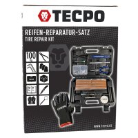 TECPO Reifenreparatur Set 100-teilig Reifen Flickzeug Pannenset