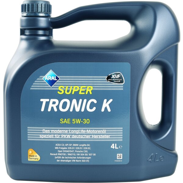ARAL Super Tronic K Motoröl 5W-30, VW 504.00 507.00, 4 Liter