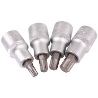 BGS Bit-Einsatz-Satz | Antrieb Innenvierkant 12,5 mm (1/2") | T-Profil (für Torx) T40 - T55 | 4-tlg.