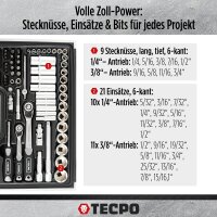 TECPO Zoll Steckschlüssel Satz 92-tlg. Werkzeugkoffer britisch