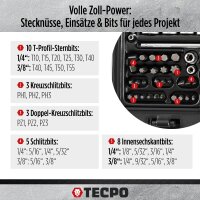 TECPO Zoll Steckschlüssel Satz 92-tlg. Werkzeugkoffer britisch