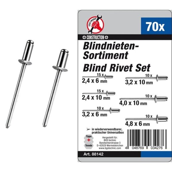BGS DIY Blindnieten-Sortiment 70-tlg.