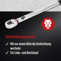 TECPO Drehmomentschlüssel 1/2 Zoll, 40-210 Nm + Stecknüsse 17-19-21 mm