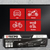 TECPO Drehmomentschlüssel 1/2 Zoll, 40-210 Nm + Stecknüsse 17-19-21 mm