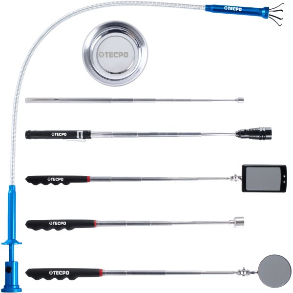 TECPO LED-Magnetheber- und Inspektionsspiegel-Satz, 7-tlg.