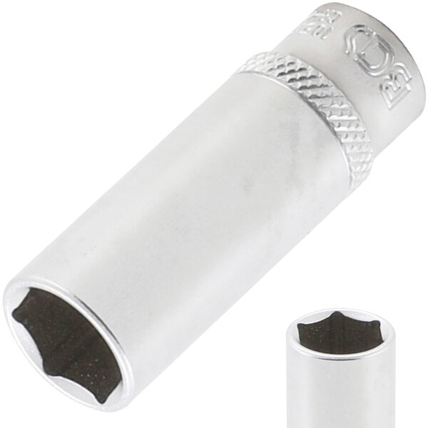 BGS Steckschlüssel-Einsatz Sechskant, tief | Antrieb Innenvierkant 6,3 mm (1/4") | SW 13 mm