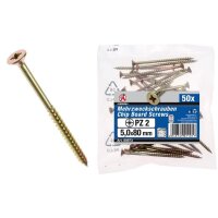 BGS DIY Mehrzweckschrauben 5,0 x 80 mm, 50 Stück