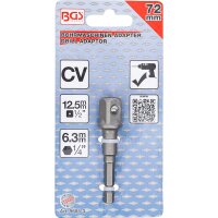 BGS Adapter für Bohrmaschinen | Antrieb Außensechskant 6,3 mm (1/4") / Abtrieb Außenvierkant 12,5 mm (1/2")