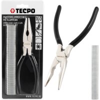 TECPO Polsterklammerzange mit 100 Klammern Befestigung...