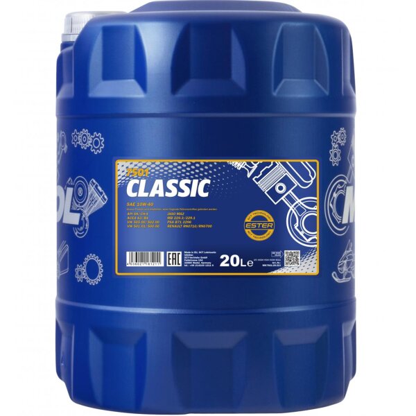 MANNOL Classic 10W-40 API SN/SM/CF, 20 Liter