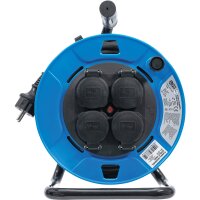 BGS Kabeltrommel 25 m 3 x 1,5 mm² 4 Steckdosen mit Verschlusskappe IP 44 3500 W