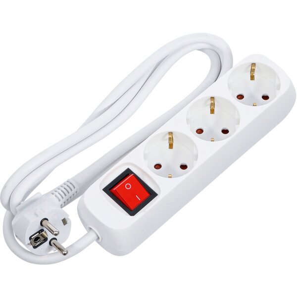 Steckdosenleiste 3-fach mit Schalter Zuleitung 1,4 m 3 x 1,5 mm² IP 20