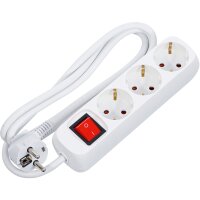 Steckdosenleiste 3-fach mit Schalter Zuleitung 1,4 m 3 x 1,5 mm² IP 20