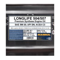 MANNOL Longlife 504 / 507 5W-30, 60 Liter