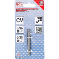 BGS Adapter für Bohrmaschinen | Antrieb Außensechskant 6,3 mm (1/4") / Abtrieb Außenvierkant 6,3 mm (1/4")