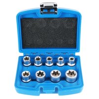 BGS Steckschlüssel-Einsatz-Satz E-Profil | Antrieb Innenvierkant 12,5mm (1/2") | SW E10 - E24 | 9-tlg.