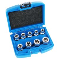 BGS Steckschlüssel-Einsatz-Satz E-Profil | Antrieb Innenvierkant 12,5mm (1/2") | SW E10 - E24 | 9-tlg.