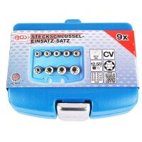 BGS Steckschlüssel-Einsatz-Satz E-Profil | Antrieb Innenvierkant 12,5mm (1/2") | SW E10 - E24 | 9-tlg.