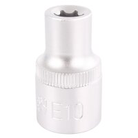 BGS Steckschlüssel-Einsatz-Satz E-Profil | Antrieb Innenvierkant 12,5mm (1/2") | SW E10 - E24 | 9-tlg.