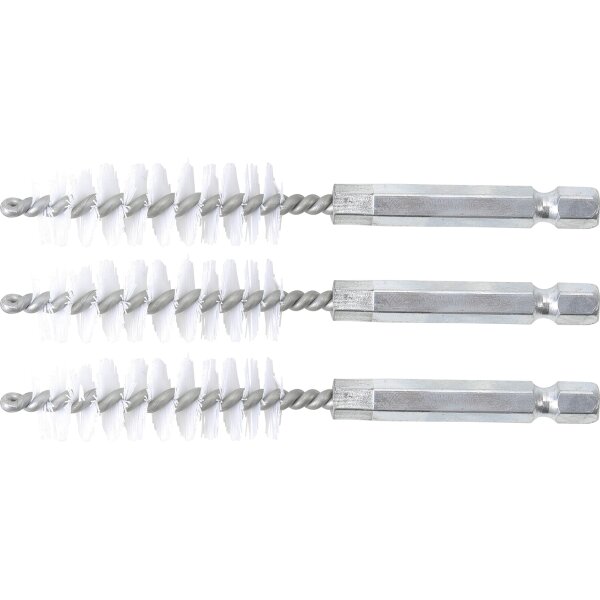 BGS Nylonbürste | 14 mm | Antrieb Außensechskant 6,3 mm (1/4") | 3-tlg.