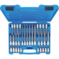 BGS Bit-Einsatz-Satz | Antrieb Innenvierkant 12,5 mm (1/2") | TPS-Profil (für Torx Plus) mit Bohrung TPS20 - TPS70 | 32-tlg.