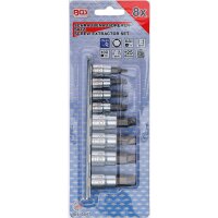 BGS Schraubenausdreher-Satz | Antrieb 6,3 mm (1/4") / 10 mm (3/8") | für defekten Innensechskant 3 - 10 mm | 8-tlg.
