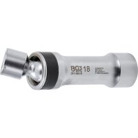 BGS Zündkerzen-Gelenkeinsatz Zwölfkant mit Haltefeder | Antrieb Innenvierkant 10 mm (3/8") | SW 18 mm