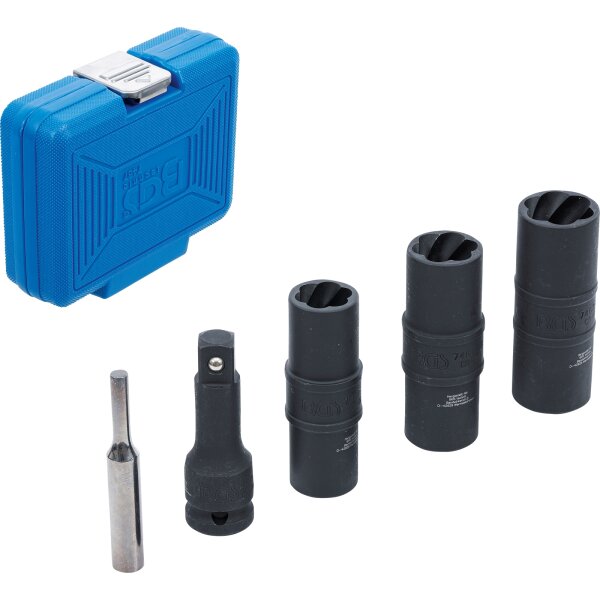 BGS Kraft-Spezial-Steckschlüssel-Wendeeinssatz-Satz | Sechskant & Schraubendreher 17 - 19 - 21 mm | 12,5 mm (1/2") | 3-tlg.