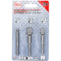 BGS Bohrmaschinen-Kippadapter-Satz | Antrieb Außensechskant 6,3 mm (1/4") | 3-tlg.