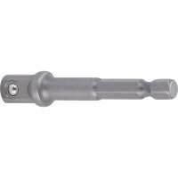 BGS Adapter für Bohrmaschinen | Antrieb Außensechskant 6,3 mm (1/4") / Abtrieb Außenvierkant 10 mm (3/8")