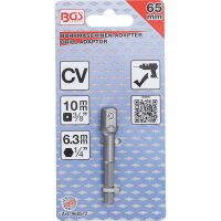 BGS Adapter für Bohrmaschinen | Antrieb Außensechskant 6,3 mm (1/4") / Abtrieb Außenvierkant 10 mm (3/8")