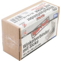 BGS Winkelverbinder | mit Sicke | 70 x 70 x 55 x 2,5 mm | Spar-Pack | 25 Stück