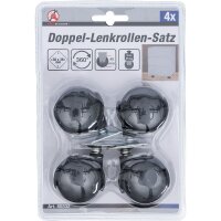 BGS DIY Doppel-Lenkrollen-Satz | Ø 40 mm | 4-tlg.
