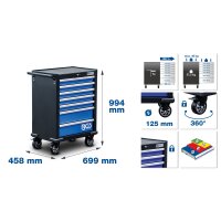 BGS Werkstattwagen | 7 Schubladen | mit 263 Werkzeugen