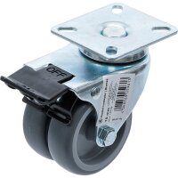 BGS DIY Doppel-Lenkrolle | mit Bremse | Ø 75 mm