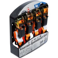 BGS DIY Knarren-Spannband-Satz | mit schweren Haken | 5 m x 25 mm | 4-tlg.