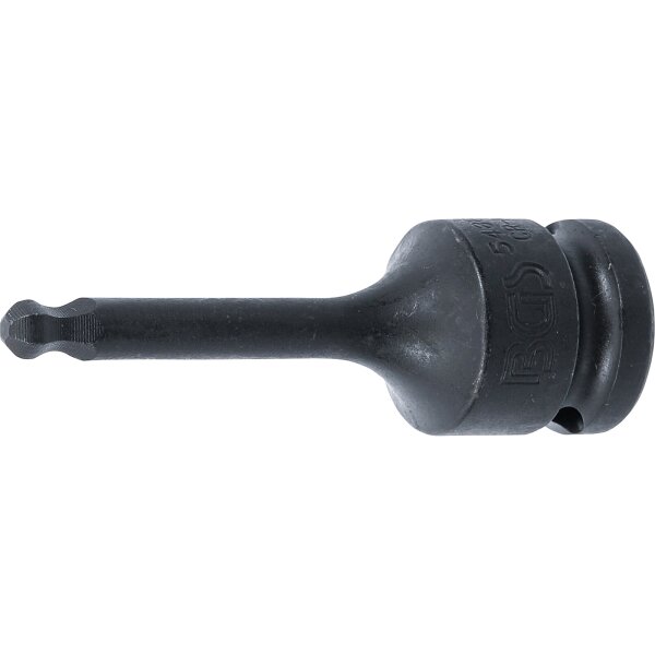 BGS Kraft-Bit-Einsatz | Länge 75 mm | Antrieb Innenvierkant 12,5 mm (1/2") | Innensechskant mit Kugelkopf 6 mm