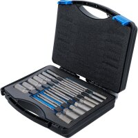 BGS Steckschlüssel-Einsatz-Satz, Sechskant extra lang Antrieb Außensechskant 6,3 mm (1/4") für Bohrmaschinen SW 5,5 - 19 mm  15-tlg.