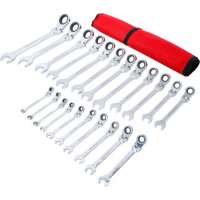 BGS DIY Ratschenring-Maulschlüssel-Satz | flexible Köpfe | SW 6 - 32 mm | 22-tlg.