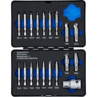 BGS Schraubenausdreher-Satz | für Innensechskant 1,5 - 10 mm / T-Profil (für Torx) | T10 - T55 | 19-tlg.