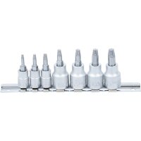BGS Schraubenausdreher-Bit-Einsatz-Satz | Antrieb Innenvierkant 6,3 mm (1/4") / 10 mm (3/8") | für defektes T-Profil (für Torx) | T10 - T40 | 7-tlg.