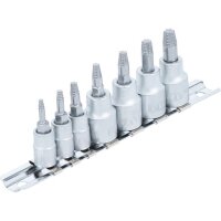 BGS Schraubenausdreher-Bit-Einsatz-Satz | Antrieb Innenvierkant 6,3 mm (1/4") / 10 mm (3/8") | für defektes T-Profil (für Torx) | T10 - T40 | 7-tlg.