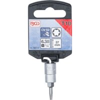 BGS Schraubenausdreher-Bit-Einsatz | Antrieb Innenvierkant 6,3 mm (1/4") | für defektes T-Profil (für Torx) T10