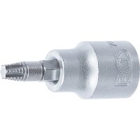 BGS Schraubenausdreher-Bit-Einsatz | Antrieb Innenvierkant 10 mm (3/8") | für defektes T-Profil (für Torx) T27