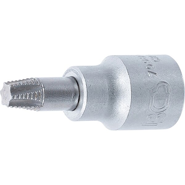 BGS Schraubenausdreher-Bit-Einsatz | Antrieb Innenvierkant 10 mm (3/8") | für defektes T-Profil (für Torx) T40