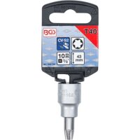 BGS Schraubenausdreher-Bit-Einsatz | Antrieb Innenvierkant 10 mm (3/8") | für defektes T-Profil (für Torx) T40