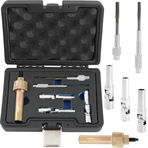 TECPO Glühkerzen Werkzeug Satz Reibahlen M10 + M12 Glühkerzen Gelenk Schlüssel 8-9-10 mm