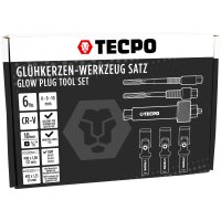 TECPO Glühkerzen Werkzeug Satz Reibahlen M10 + M12 Glühkerzen Gelenk Schlüssel 8-9-10 mm